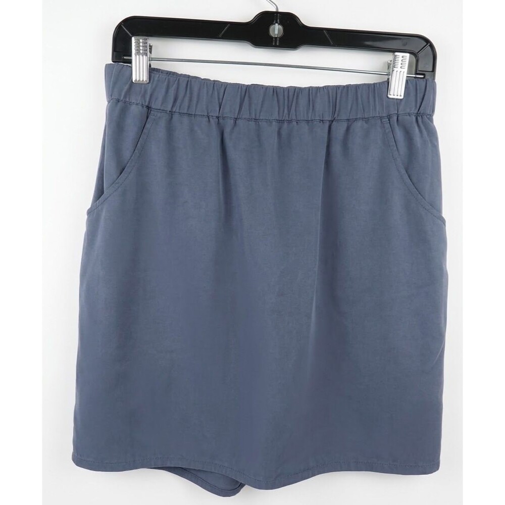 Patagonia Women’s XS 100% Tencel Pull-On Skirt Faded Slate Blue Pockets 17”